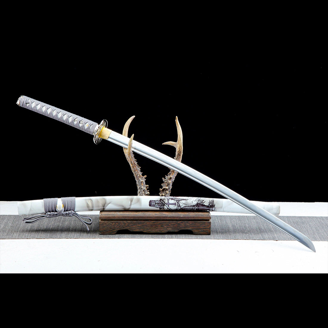 White Katana – High performance Real Japanese Katana Sword – 1065 Carbon Steel Blade